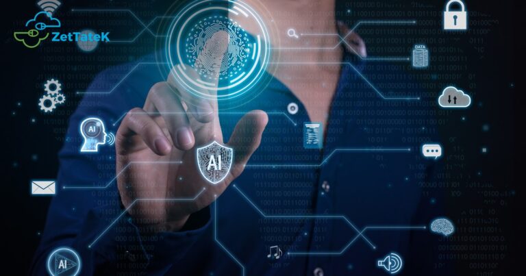 Verificacion biometrica con huella digital, simbolo del modelo Zero Trust
